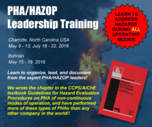PHA/HAZOP Leadership Training
